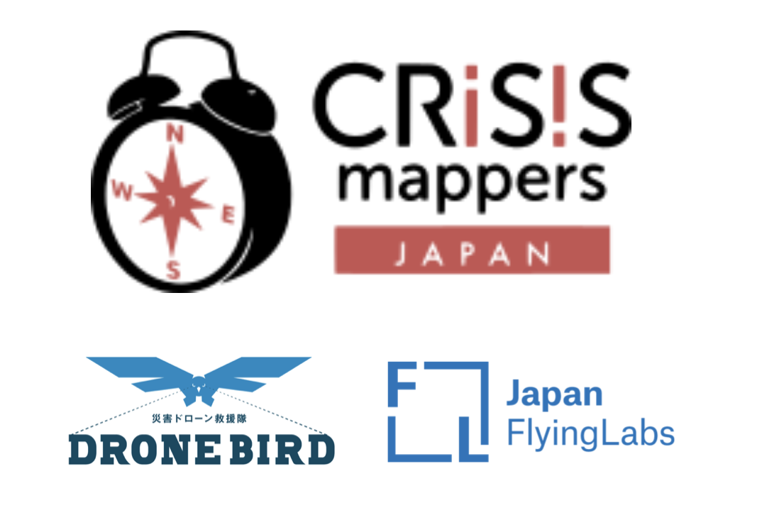 Crisis Mappers Japan, NPO with DRONEBIRD and JapanFlyingLabs logo
